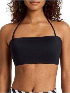 Lauren Ralph Lauren Black Bandeau Swim Top with straps